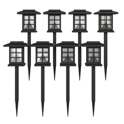8 Pack Lantern Style LED Solar Lights Weather Resistant Outdoor Solar Powered Lights for Pathway, Garden, & Yard - View 1