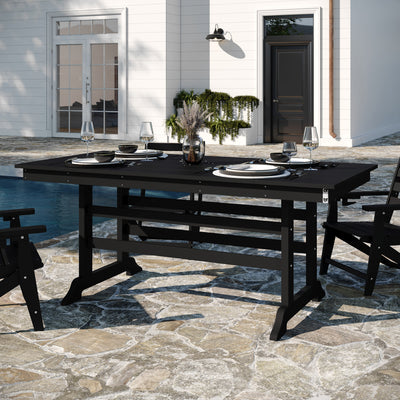 Abraham Commercial Grade Indoor/Outdoor Recycled HDPE Adirondack Dining Table