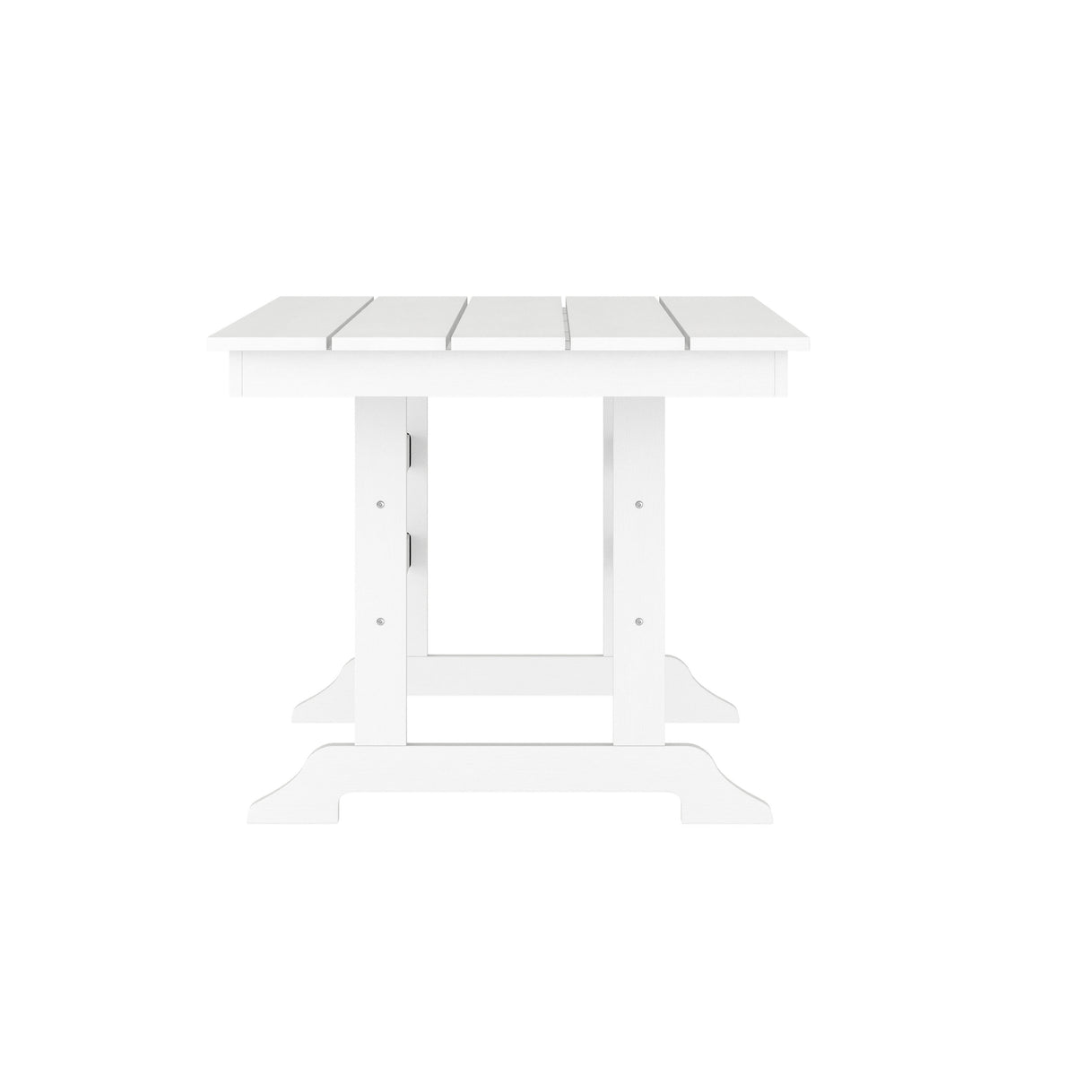 White |#| Commercial Grade Indoor-Outdoor 72" Rectangle Adirondack Style Table in Black