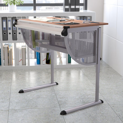 Adjustable Drawing and Drafting Table with Pewter Frame - View 2