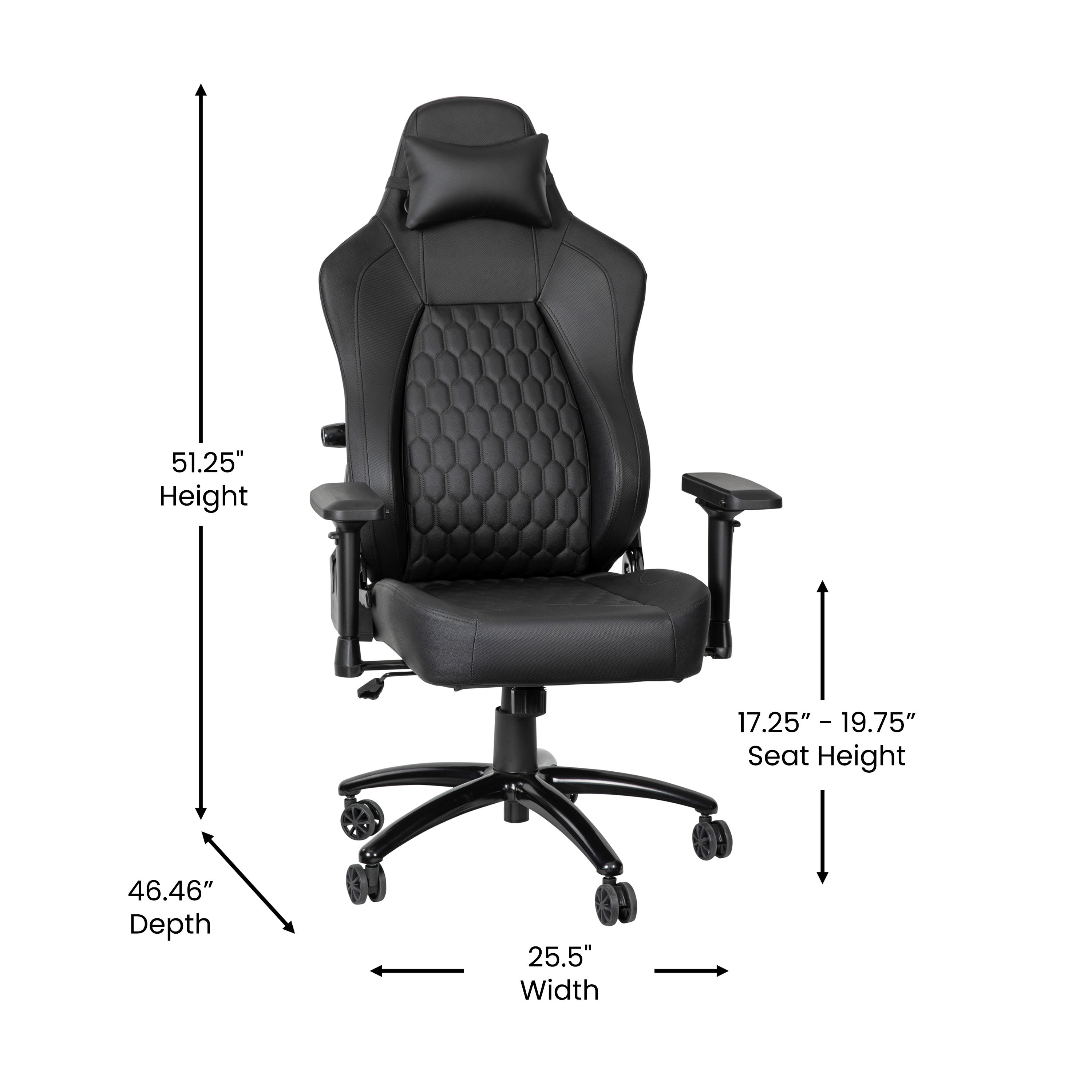 ArcECHO High Back Adjustable Gaming Chair with 4D Armrests, Head Pillow and  Adjustable Lumbar Support
