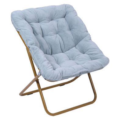 Archer Oversized Portable Upholstered Folding Saucer Chair for Dorm or Bedroom