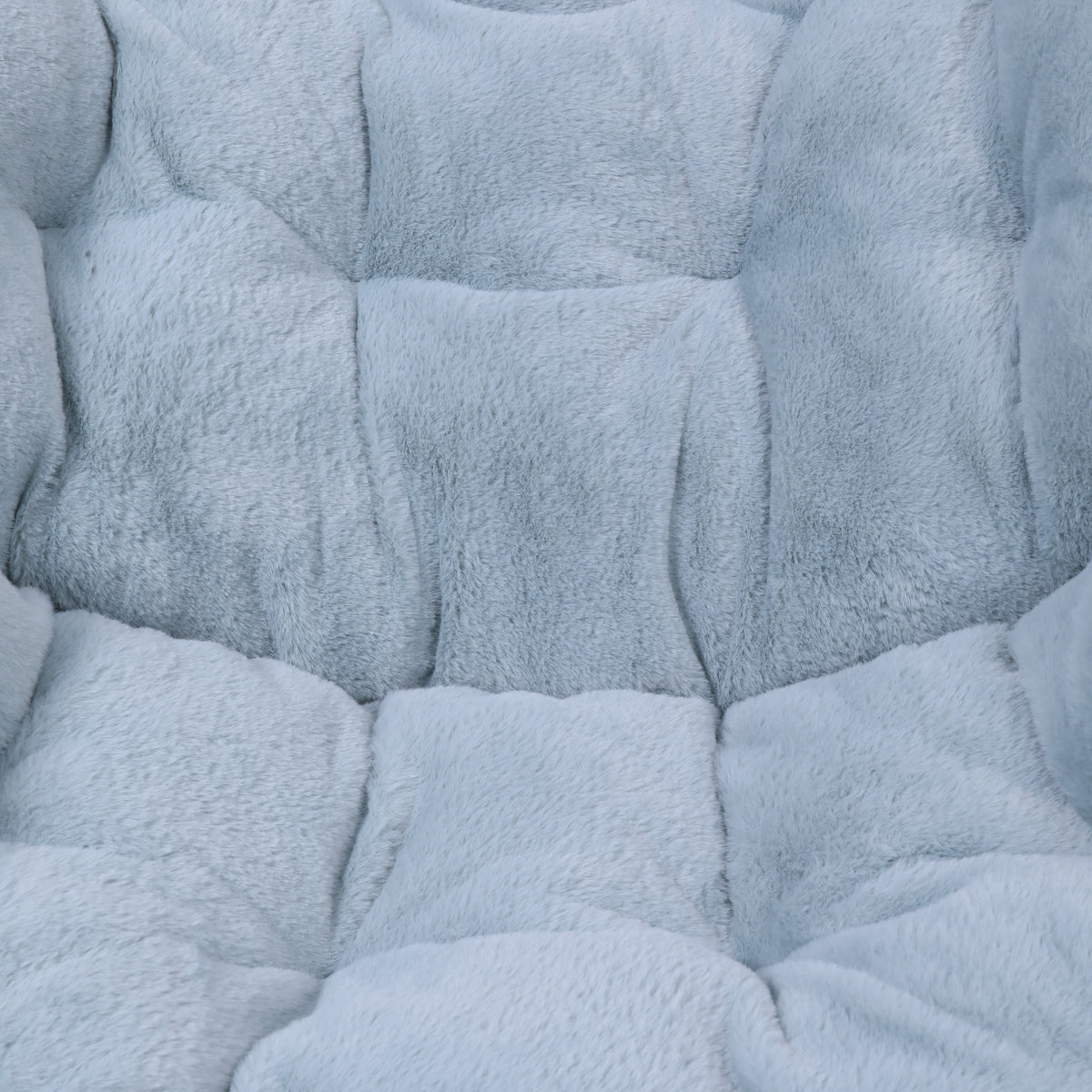 Aqua Fabric/Soft Gold Frame |#| Folding Faux Fur Oversized Saucer Chair with Steel Frame - Dusty Aqua/Soft Gold