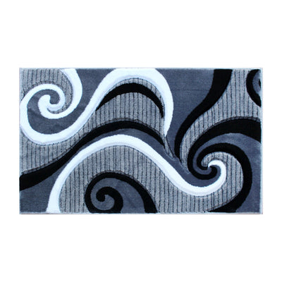 Athos Collection Abstract Area Rug - Olefin Rug with Jute Backing - Hallway, Entryway, Living Room or Bedroom - View 1