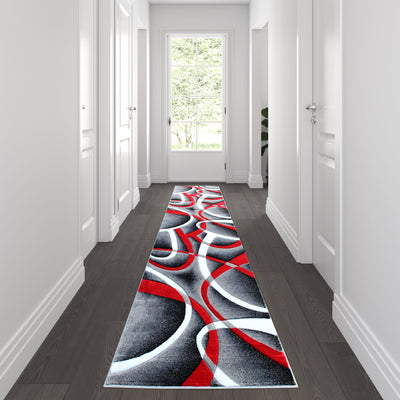 Atlan Collection Abstract Area Rug - Olefin Rug with Jute Backing - Entryway, Living Room or Bedroom - View 2