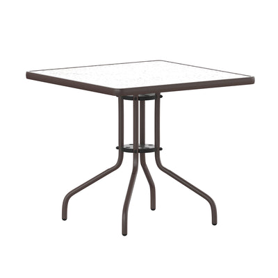 Barker 31.5'' Square Tempered Glass Metal Table - View 1