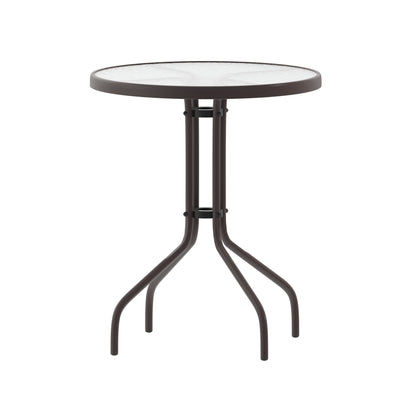 Bellamy 23.75'' Round Tempered Glass Metal Table - View 1