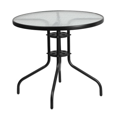 Bellamy 31.5'' Round Tempered Glass Metal Table - View 1