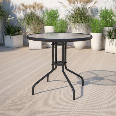 Bellamy 31.5'' Round Tempered Glass Metal Table - View 2