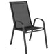 Black |#| Commercial 5 Pc Outdoor Patio Dining Set with Glass Table and 4 Chairs - Black