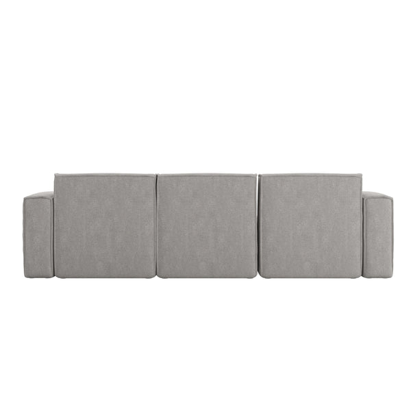 Gray |#| Contemporary 4 Piece Modular Sectional Sofa with Ottoman in Gray Fabric