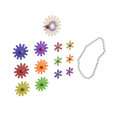 Bright Beginnings Commercial Grade 79 Piece Multicolor Chain and Gears Accessory Set for Modular STEAM Wall Systems - View 1