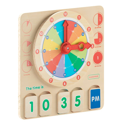 Bright Beginnings Commercial Grade STEM Telling Time Learning Board with Digital and Analog Readings - View 1
