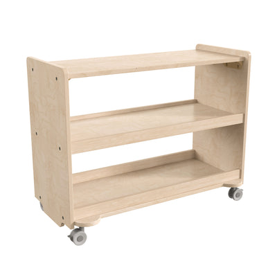 Bright Beginnings Commercial Grade Space Saving Wooden Mobile Classroom Storage Cart with Locking Caster Wheels, Kid Friendly Design - View 1