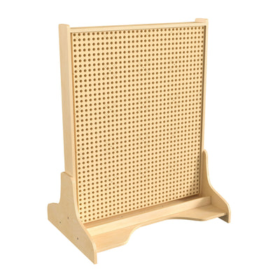 Bright Beginnings Commercial Grade Wooden Double Sided Freestanding STEAM Wall Base with Peg Panels - View 1