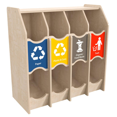 Bright Beginnings Commercial Grade Wooden Pretend Play Recycling Station for Children - View 1