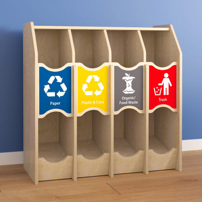 Bright Beginnings Commercial Grade Wooden Pretend Play Recycling Station for Children - View 2
