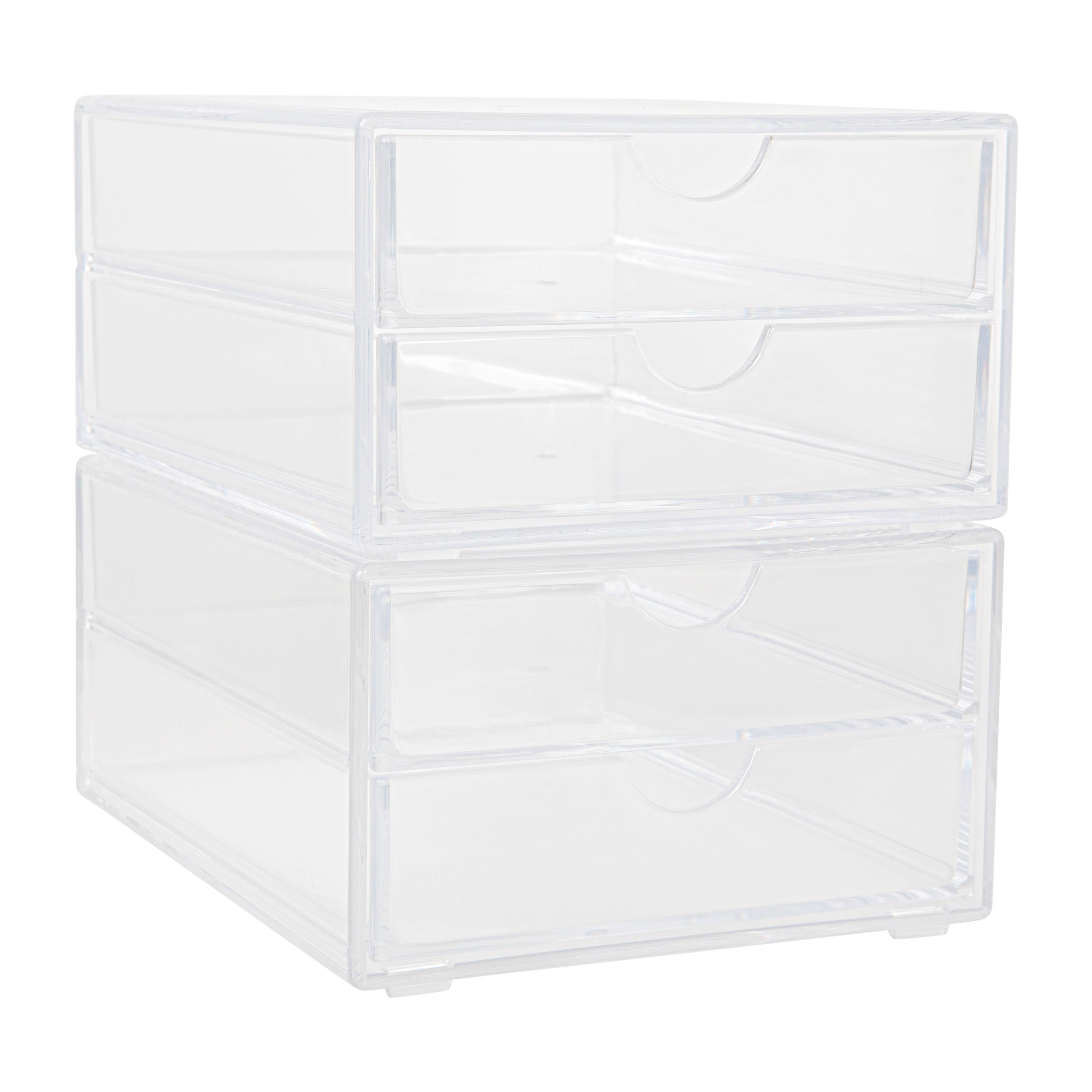Desk Organizer Drawers Storage Box Clear Plastic Container