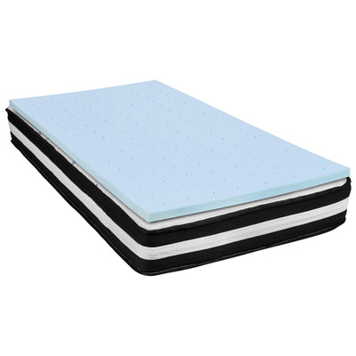 Capri Comfortable Sleep 10 Inch CertiPUR-US Certified Foam Pocket Spring Mattress & 2 inch Gel Memory Foam Topper Bundle - View 1
