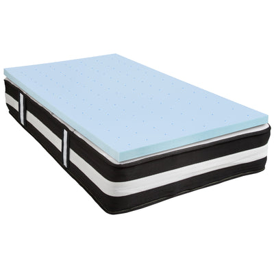 Capri Comfortable Sleep 12 Inch CertiPUR-US Certified Foam Pocket Spring Mattress & 3 inch Gel Memory Foam Topper Bundle - View 1