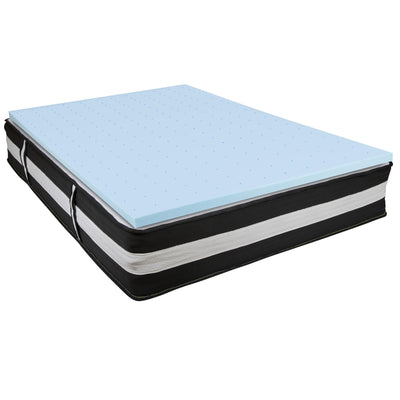 Capri Comfortable Sleep 12 Inch CertiPUR-US Certified Foam and Pocket Spring Mattress with Gel Memory Foam Topper Bundle Set - View 1