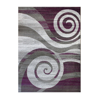 Cirrus Collection Swirl Patterned Olefin Area Rug with Jute Backing for Entryway, Living Room, Bedroom - View 1
