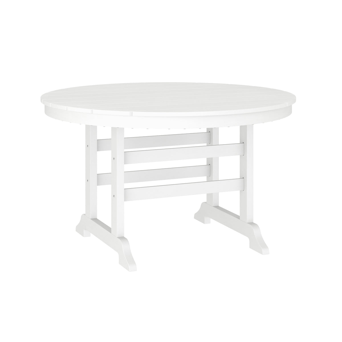 White |#| Commercial Grade Indoor-Outdoor 48" Round Adirondack Style Table in Black