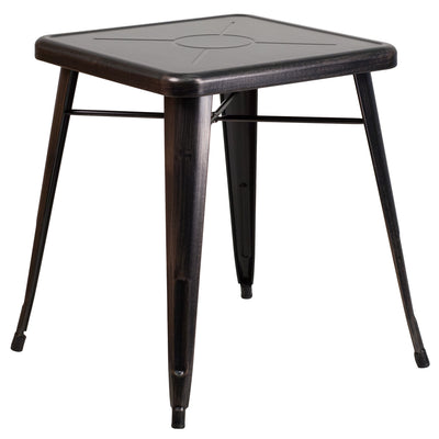 Commercial Grade 23.75" Square Metal Indoor-Outdoor Table - View 1