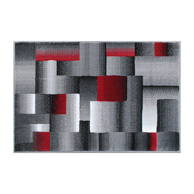 Elio Collection Color Blocked Area Rug - Olefin Rug with Jute Backing - Hallway, Entryway, Living Room or Bedroom - View 1