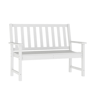 Ellsworth Commercial Grade All Weather Indoor/Outdoor Recycled HDPE Bench with Contoured Seat - View 1
