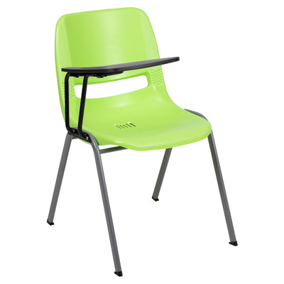 Ergonomic Shell Chair with Right Handed Flip-Up Tablet Arm - View 1