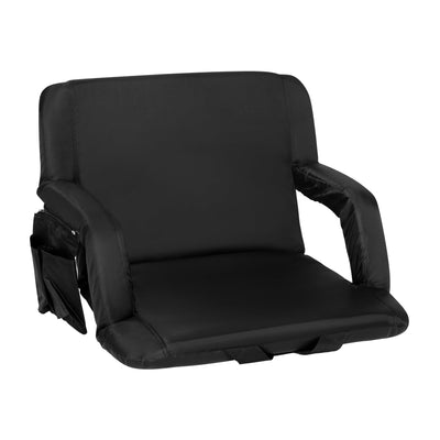 Extra Wide Lightweight Reclining Stadium Chair with Armrests, Padded Back & Seat with Dual Storage Pockets and Backpack Straps - View 1