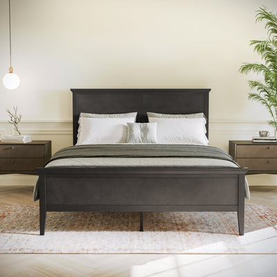 Fiona Solid Wood Platform Bed Frame with Headboard, Footboard, and Slatted Bottom