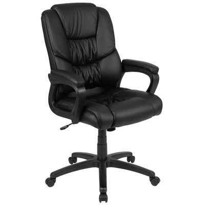 Flash Fundamentals Big & Tall 400 lb. Rated LeatherSoft Swivel Office Chair with Padded Arms - View 1