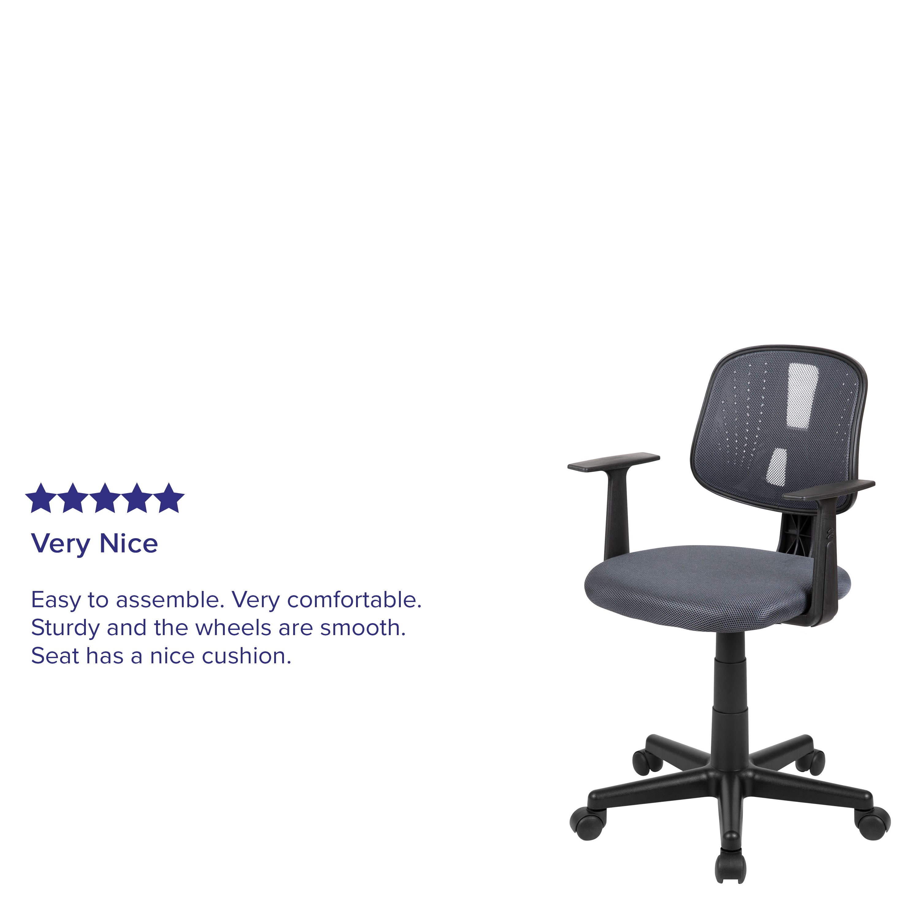 Flash Fundamentals Mid-Back Mesh Swivel Task Office Chair with Pivot Back  and Arms
