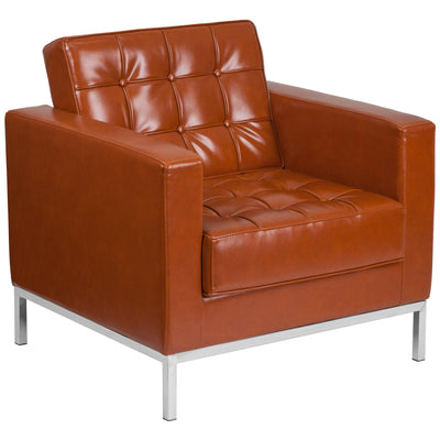 HERCULES Lacey Series Contemporary LeatherSoft Chair with Integrated Stainless Steel Frame - View 1