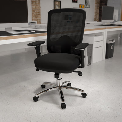 HERCULES Series 24/7 Intensive Use Big & Tall 350 lb. Rated Mesh Multifunction Swivel Ergonomic Office Chair with Synchro-Tilt - View 2