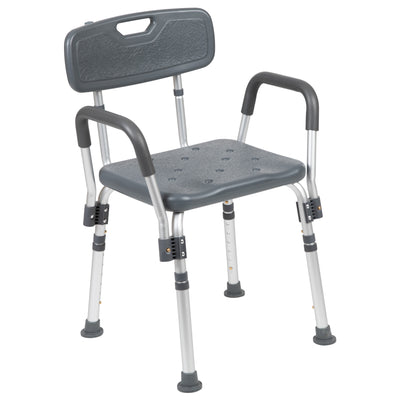 HERCULES Series 300 Lb. Capacity Adjustable Bath & Shower Chair with Quick Release Back & Arms - View 1