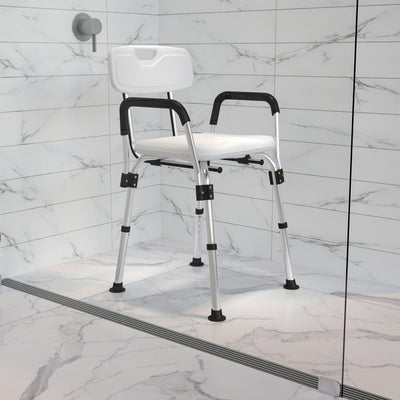 HERCULES Series 300 Lb. Capacity, Adjustable Bath & Shower Chair with Depth Adjustable Back - View 2