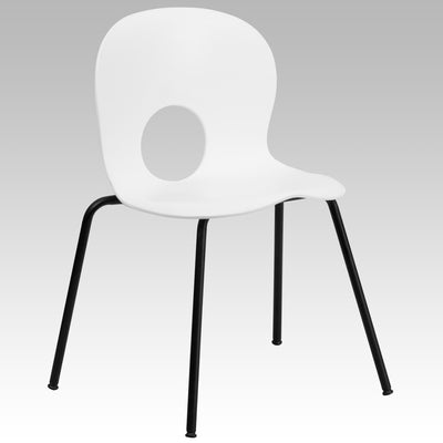 HERCULES Series 770 lb. Capacity Designer Plastic Stack Chair with Black Frame - View 1