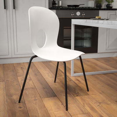 HERCULES Series 770 lb. Capacity Designer Plastic Stack Chair with Black Frame - View 2