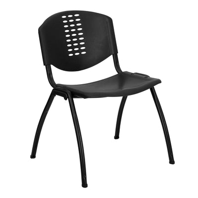 HERCULES Series 880 lb. Capacity Plastic Stack Chair with Oval Cutout Back - View 1