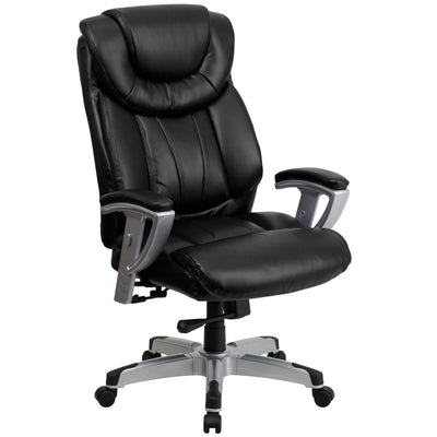 HERCULES Series Big & Tall 400 lb. Rated Executive Swivel Ergonomic Office Chair with Silver Finished Adjustable Arms - View 1