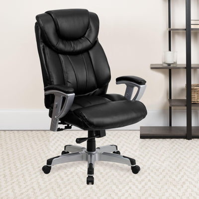 HERCULES Series Big & Tall 400 lb. Rated Executive Swivel Ergonomic Office Chair with Silver Finished Adjustable Arms - View 2