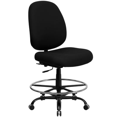HERCULES Series Big & Tall 400 lb. Rated Fabric Ergonomic Drafting Chair with Adjustable Back Height - View 1