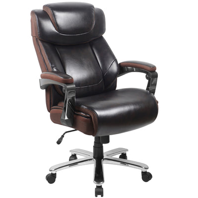 HERCULES Series Big & Tall 500 lb. Rated LeatherSoft Executive Swivel Ergonomic Office Chair with Height Adjustable Headrest - View 1