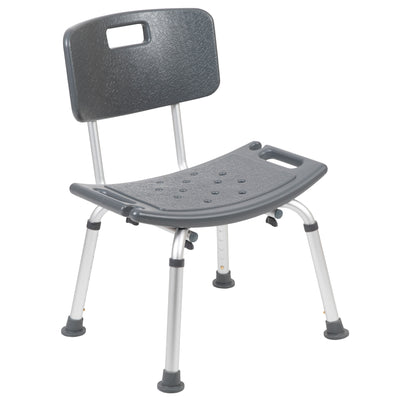 HERCULES Series Tool-Free and Quick Assembly, 300 Lb. Capacity, Adjustable Bath & Shower Chair with Back - View 1