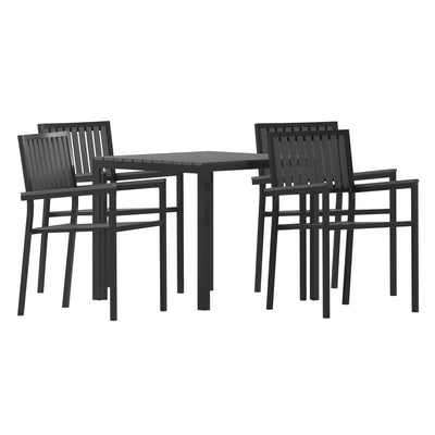 Harris Commercial 5 Piece Indoor-Outdoor Table and Chairs, Square Table with Poly Resin Top, 4 Metal Chairs with Poly Resin Backs & Seats - View 1