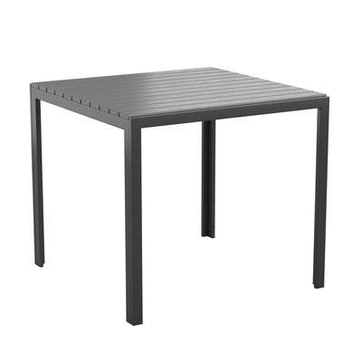 Harris Commercial Grade Indoor/Outdoor Square Steel Patio Dining Table for 4 with Poly Resin Slatted Top - View 1