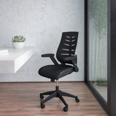 High Back Designer Mesh Executive Swivel Ergonomic Office Chair with Height Adjustable Flip-Up Arms - View 2